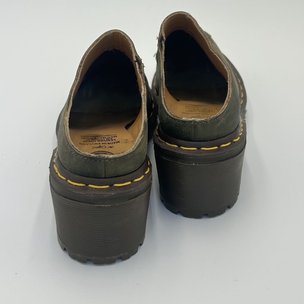 Dr Martens VTG 8180 Made In England Olive Green Mules Clogs Shoes Size UK 7 US 9 - Picture 3 of 7